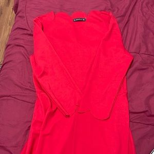 Red long sleeve dress